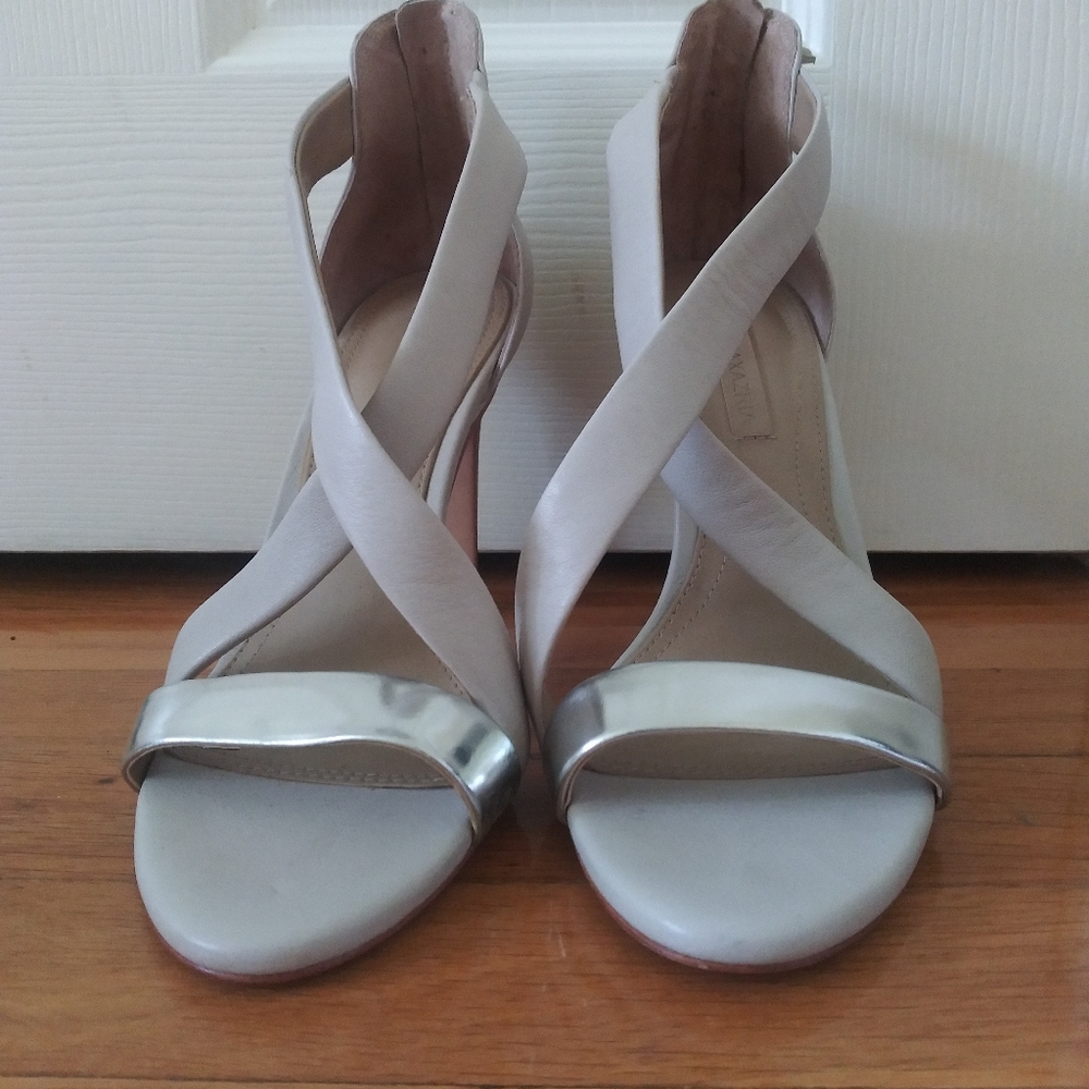 Bcbg Max Azria Beige/silver heels 7.5